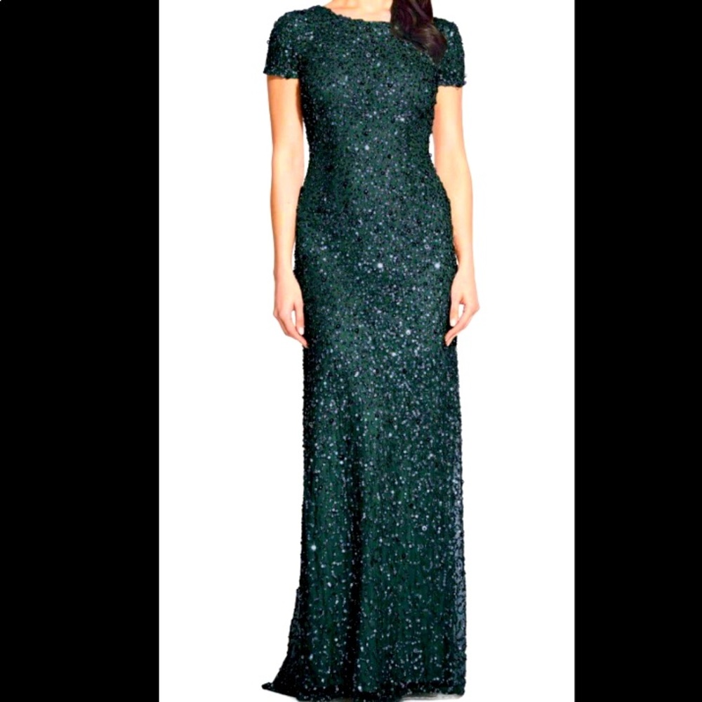 🌿 ADRIANNA PAPELL - Scoop BCK Long Dress